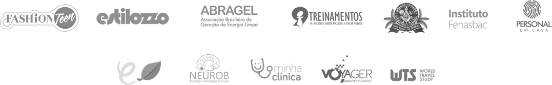 Logotipos de empresas para as quais um Web Designer e Desenvolvedor WordPress trabalhou.